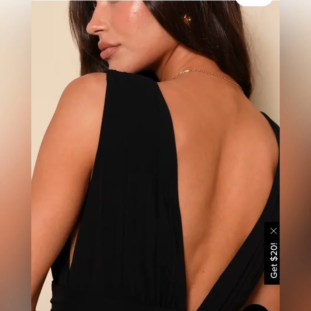 Lulu's NWT Heavenly Hues Elegant Black Backless Maxi Dress - Picture 4 of 8